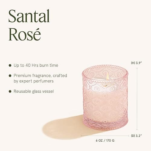 LA JOLIE MUSE Santal Rose Scented Candle – Saffron, Rose & Leather | 6 oz Natural Soy Wax | 40 Hours Clean Burn | Self Care Gifts for Women | Elegant Home Decor thumbnail 5