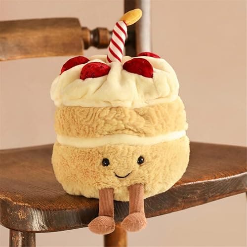 EASELR WeightedPlush 12" Birthday Cake Plush Cute Smile Cake Pillow Stuffed Animals Funny Soft Food Plushies Toy for Gifts for Kids Birthday thumbnail 4