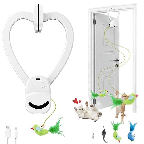 CATPICK Interactive Cat Toys for Indoor Cats Automatic Electric Flying Bird Feather Mouse Toy - Best Kitten & Adult Cat Enrichment Mouse cat Toy Hanging Electric Kitty Toys for Bored Cats - Image 1
