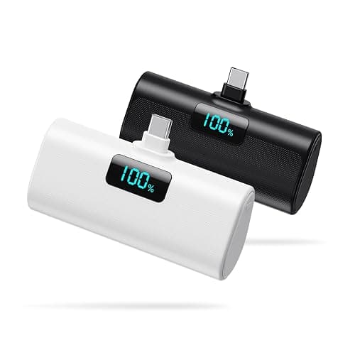 [2-Pack]Portable Charger for iPhone 17/16/15 Series,Upgraded 5200mAh PD USB C Power Bank Built-in USB-C Connector, Battery Pack Compatible with iPhone 17/17 Pro/17 Pro Max/16/15 Series,Samsung,Android - Image 1