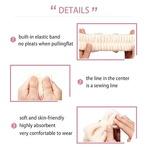 Yaqulen 7 Pcs Spa Set, Facial Headband and Wristband Set, Skincare Accessories, College Style Girl Gift, Hair Accessories for Women and Girls (Blue) thumbnail 3
