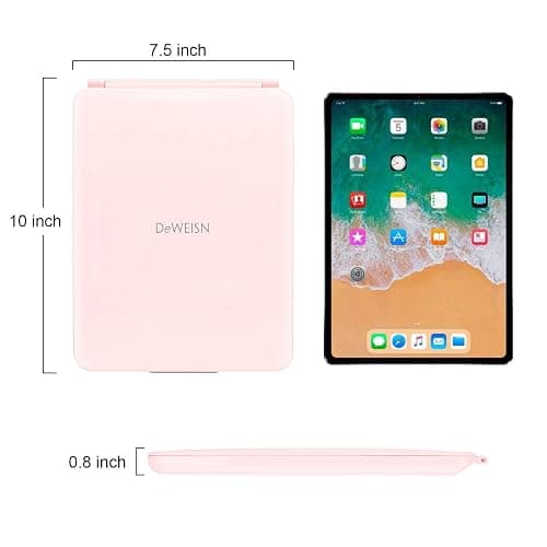 deweisn Folding Travel Mirror Lighted Makeup Mirror with 72 LEDs 3 Colors Light Modes, USB Rechargable, Portable, Ultra Thin, CompactVanity Mirror with Touch Screen Dimming for Cosmetic (Pink) thumbnail 2