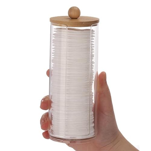 Tecbeauty Cotton Pads Holder Makeup Removers Bathroom Organizer Storage Cotton Rounds, Clear thumbnail 4