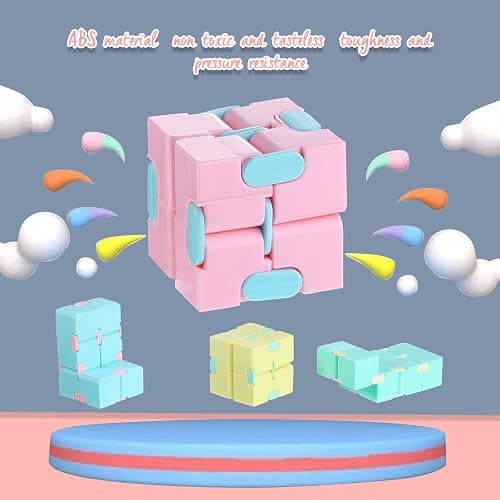 Skylety 6 Pieces Cube Toy, Stress and Anxiety Relief Cube, Mini Durable Stress Relieving Toy for Adults Anxiety Relief thumbnail 5