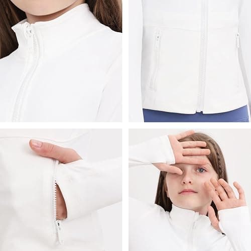 B&GCozy Girls Zip Up Jacket Horse Riding Shirts Athletic Yoga Lightweight Jackets for Girl 6-15 Years thumbnail 6