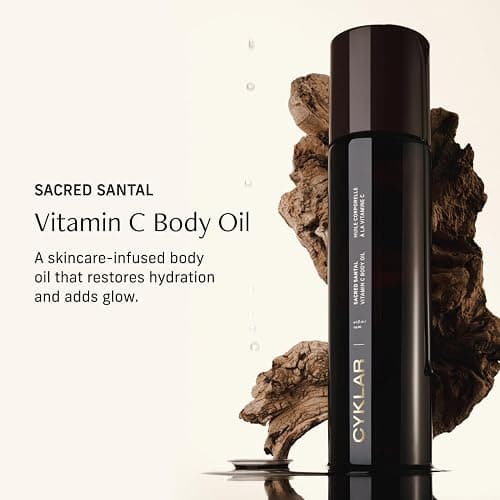 CYKLAR Vitamin C Body Oil for Women and Men. Moisturizing Sacred Santal Scented Body Serum for Glowing Skin. Nourishing, Hydrating After-Shower and Bath Skin Care Moisturizer, 4.2 Fl Oz thumbnail 2