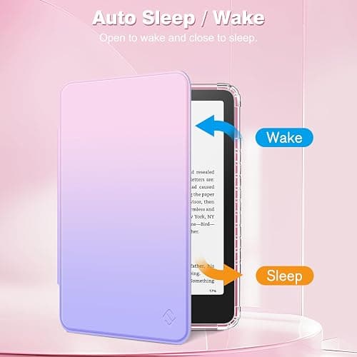 Fintie Case for 7" All-New Kindle Paperwhite (12th Generation, 2024) and Kindle Colorsoft, Ultra Clear Soft Light Transparent TPU Back Cover Auto Wake/Sleep, Fantasy Ombre thumbnail 3