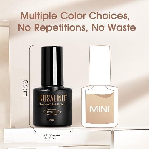ROSALIND Nude Brown Gel Nail Polish Set, 12 Colors White Nude Brown Gel Polish Soak Off Classic Gel Polish Set for Nail Art Gift thumbnail 9