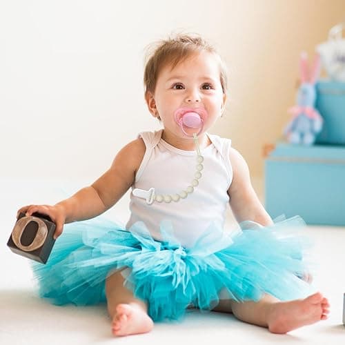 Pacifier Clips Baby Girls - Draklary 4 Pack Paci Clip Silicone Soothe Baby Binky Holder for Newborn Essentials Shower Birthday Gift thumbnail 2