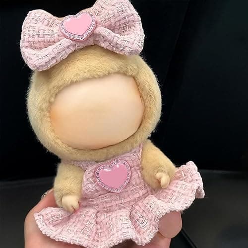 Doll Clothes, Luxury Chic Style Set for 5.91"-6.69" Dolls, Premium Fashion Doll Outfit with Accessories, Pink Dresses + Plaid Bow, Just Clothes thumbnail 6