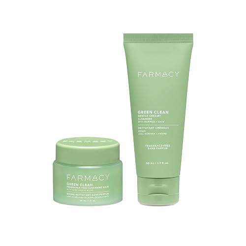 Farmacy Gentle Double Cleanse Skincare Gift Set - Fragrance-Free Gentle Creamy Face Cleanser & Makeup Remover Cleansing Balm - Melts Away Makeup & Helps Promote Healthy Skin (2 Count) - Image 1