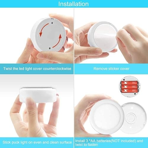 Cadrim Puck Lights, 13 Colors Changeable LED Puck Lightings, Battery Powered Dimmable Under Cabinet Lights, Battery Operated Lights with 1 Remote Controls for Kitchen(3 Pack) thumbnail 6