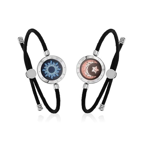 TOTWOO Long Distance Touch Bracelets for Couples, Smart Light & Vibration Love Jewelry, Long Distance Valentines Day Gifts for Him Her Women Men, One-to-One Bluetooth Pairing via App - Image 1