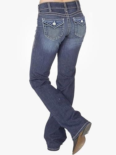 BlueMoment Bootcut Jeans for Curvy Women Western Cowgirls Stretchy Butts Lifting Jeans Retro Mid Low Rise Ladies Denim Jean thumbnail 5