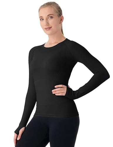 MathCat Seamless Workout Shirts for Women Long Sleeve Yoga Tops Sports Running Shirt Breathable Athletic Top Slim Fit XS-XL - Image 1