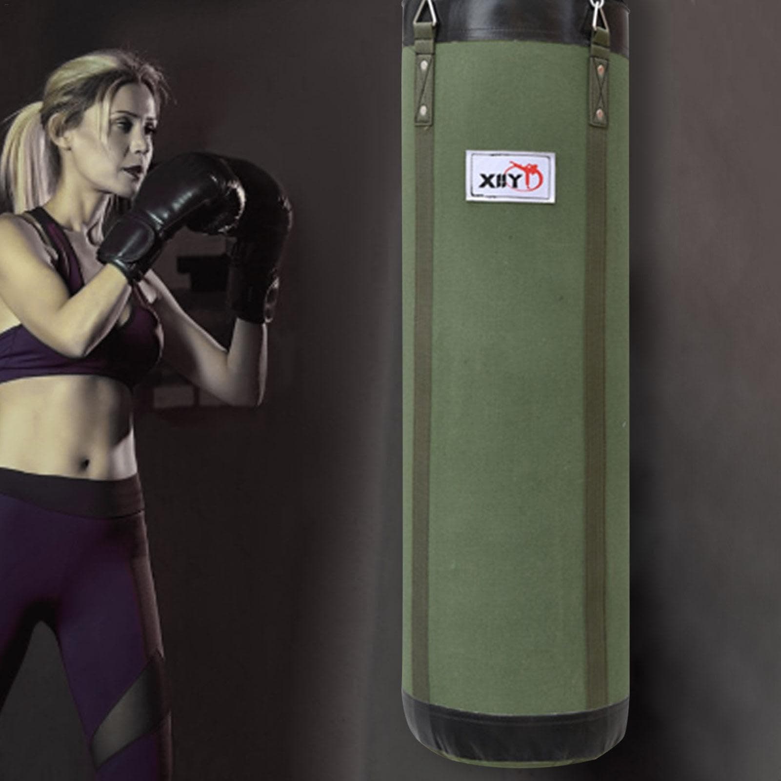 Adult Punching Bag - Outdoor Fitness Punching Bag, Taekwondo Training Bag | Heavy Duty Training Punching Bag Taekwondo Fitness, Convenience Adult Hanging Boxing Punching Bag for Outdoor Training thumbnail 6