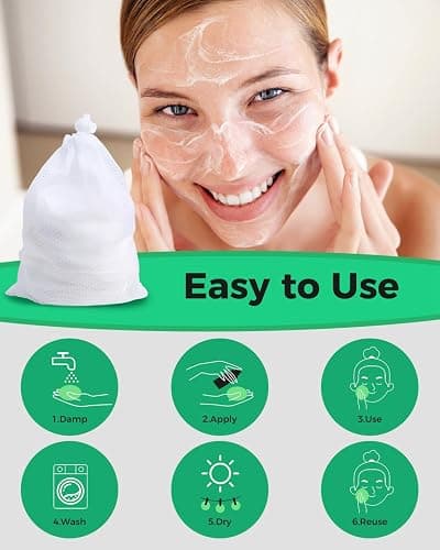 ProCIV Reusable Makeup Remover Pads - 16 Packs Washable Organic Bamboo & Cotton Rounds for All Skin Types & Toner with Laundry Bag, Eco Friendly Zero Waste Soft Cotton Rounds for Woman Gift (White) thumbnail 7