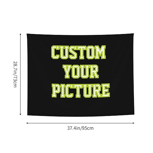 JINJUREN Custom Tapestry Upload Images Banners and Signs Customize For Bedroom 37 * 29 inch Horizontal - white - 37*29 inch Horizontal thumbnail 2