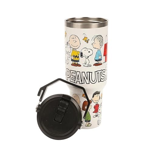 Bioworld Peanuts All-Over Character Print White 40 Oz Stainless Steel Water Bottle thumbnail 5