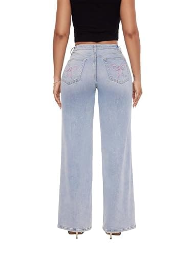 ONESO Baggy Jeans, Mid-Low Rise, Wide Leg Distressed Pants thumbnail 3