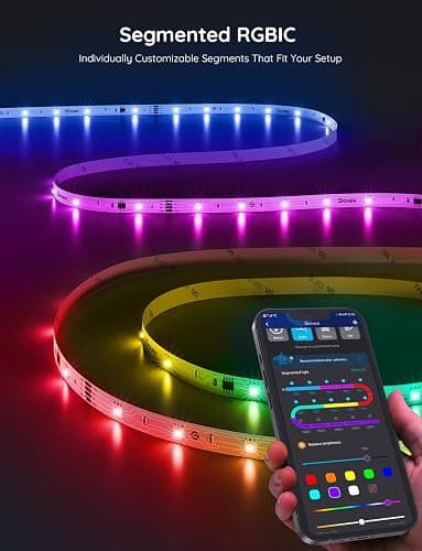 Govee RGBIC LED Strip Lights, Smart LED Lights for Bedroom, Bluetooth LED Lights APP Control, DIY Multiple Colors on One Line, Color Changing LED Strip Lighting Music Sync, Home Decor, 16.4ft - 16.4ft thumbnail 7