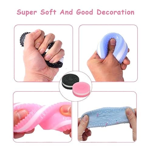 2Pack Stress Relief Toy, Silicone Taba Squishy Toy, 2025 New-Stress Relief Squeeze Toys, Anxiety and Relaxation Perfect Desk Accessory (Black+Pink) thumbnail 2
