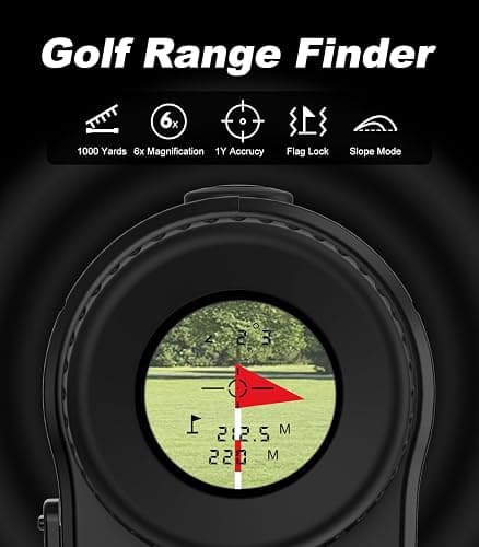 Golf Rangefinder with Slope, 1000 Yards Range Finder Golf, 6X Magnification, Flag Locking Vibration, Rechargeable Laser Range Finder thumbnail 2