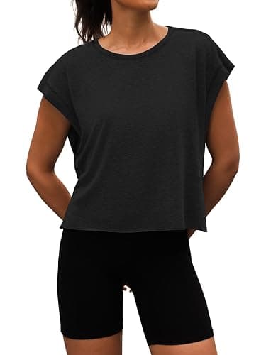 3rd hill Women Open Back Workout Shirts Short Sleeve Tops Casual Yoga Y2k Athletic Gym Running Crop Tees thumbnail 4