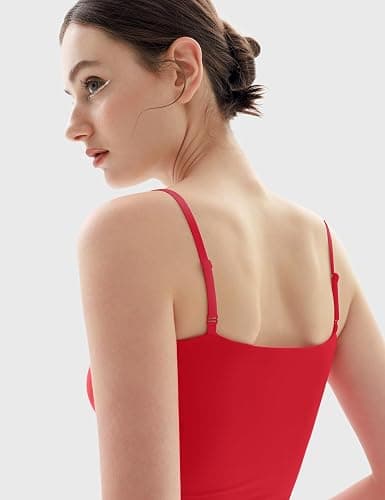 PUMIEY Women's Square Neck Tank Top Adjustable Spaghetti Straps Sleeveless Basic Tops Sharp Collection thumbnail 5