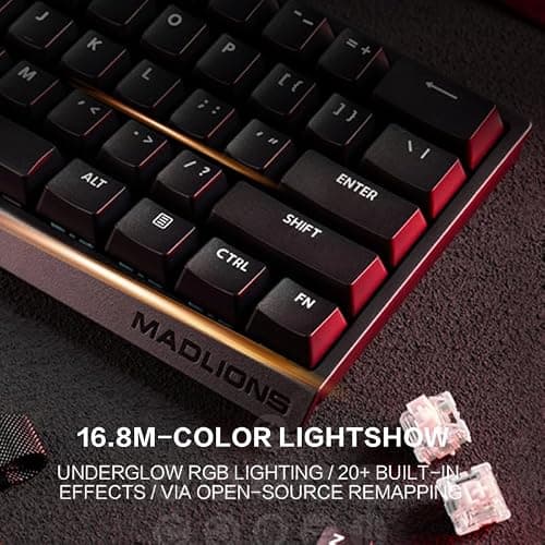 MADLIONS Keyboard Gaming Wired MAD 68 HE, Mechanical Keyboard with Adjustable Actuation, 8000 Hz Polling Rate, Rapid Trigger for Esports/PC Gaming (MAD68HE-RGB-White) thumbnail 3
