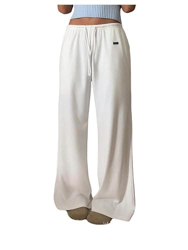 SOLY HUX Women's Drawstring Sweatpants Low Rise Baggy Wide Leg Pants with Pockets - Image 1