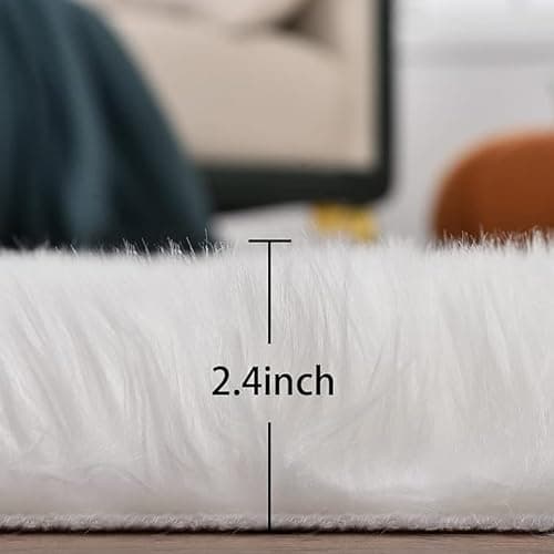 Yueeer Rectangle 10 x 15 Inches Small Product Photo Background & Luxury Photo Props，Area Rugs Fluffy Carpet Mini Small Size，Great for Nail Art, Home Decor，Tabletop Photography, Jewelry (White) thumbnail 5