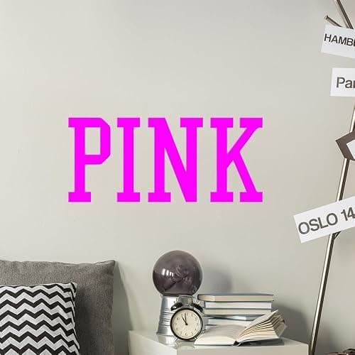 Pink Victoria's Secret Inspired Vinyl Wall Decal - 10" x 23" Removable Sticker Art - Stylish Girls Room Decor - Pink Vinyl Wall Decoration for Bedroom thumbnail 6