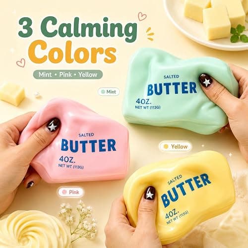 Crunchy Butter Squishy Asmr Bead Filled, Slow Rising Squeeze (Green Butter) | Squeeze Stress Butter Stick Squishies Slow Rising Squeeze Portable Rebound Calming Anxiety Relief Tool for Adults thumbnail 6