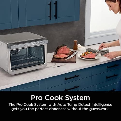 Ninja Prestige Smart XL with Pro Cook System 10-in-1 Air Fry Digital Countertop Convection Toaster Oven with Air Fry, Air Roast, Broil & Bake, Pro Cook Thermometer, 1800 Watts, Stainless Steel, DT551 thumbnail 11