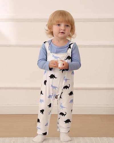 NZRVAWS Newborn Baby Boy Clothes Romper Animal Jumpsuit Overalls Cute Infant Boy Outfit Fall Winter Pant Set 0-18 Months thumbnail 2