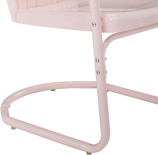 Crosley Furniture Tulip 2-Piece Outdoor Chair Set, Retro Metal Patio Chairs for Dining, Porch, Deck, Balcony, Pastel Pink Gloss - Pastel Pink Gloss thumbnail 11