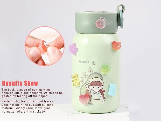DIYOMR 3D Clear Resin Stickers for Big Belly Cups Mugs, Removal Without Trace, 100 Mixed Shapes Resin Self Adhesive Art Stickers Decor for Handcraft/DIY/Photo Album/Hair Accessories/Laptop thumbnail 3