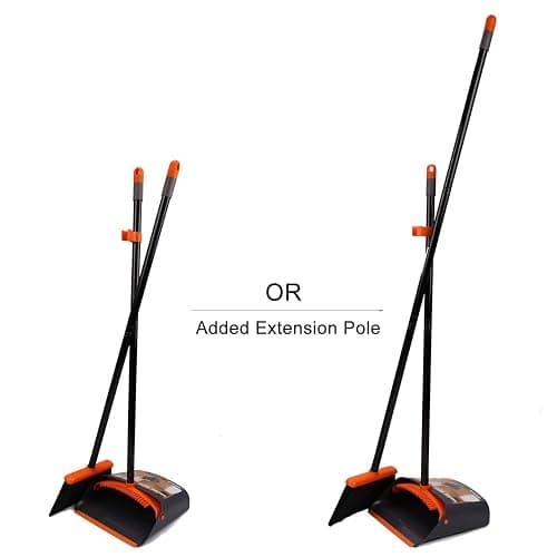 TreeLen Broom and Dustpan Set with 52" Long Handle for Home Kitchen Room Office Lobby Floor Use Upright Stand Up Stand Up Broom with Dustpan Combo thumbnail 4