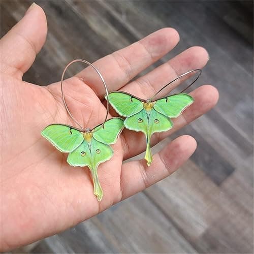 Moth Butterfly Earrings.Punk Insect Drop Earrings Color Acrylic Moth Wing Earrings Statement Black Earrings Party Jewelry for Women thumbnail 7