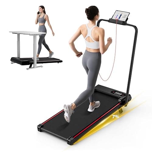 Tapis de Course 4 en 1 Pliable avec Pente 7% – Tapis de Marche Électrique 8 km/h, Moteur 2,5 CV, Système d’Amorti Avancé, Écran LCD, Cadre Renforcé, 130 kg Max – pour Maison & Bureau thumbnail 2