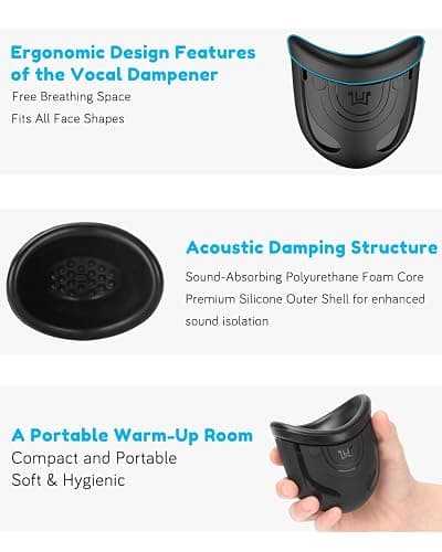 Vocal Dampener for Singers, Actors, Performers, Stress Relief, Food-Grade Silicone - Safe & Odorless, Portable Warm-Up Room for Singing Practice, Soundproof Voice Dampener thumbnail 4