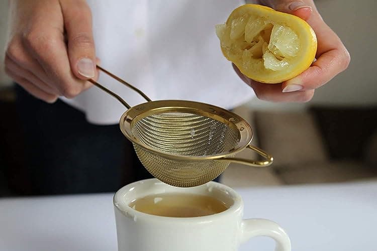 Proto Future Strainer Set Fine Mesh – Premium 304 Stainless Steel (18/8) – 8″, 5.5″ and 3.3″ Sturdy Kitchen Strainers (Gold) thumbnail 4