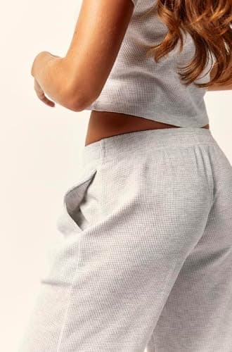 Almere Waffle Knit Lounge Set for Women Baby Tee and Sweatpants - Image 1
