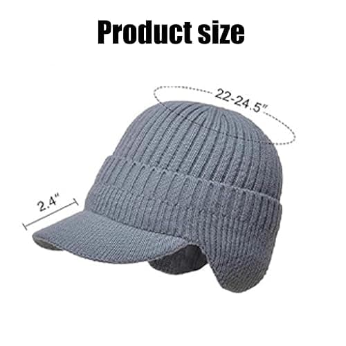 UUXUUX Cozy Head Beanie Winter Hat with Ear Flaps, Brim,Soft Knit Hat for Men, Women,Ideal for Hiking,Skiing & Outdoor thumbnail 7