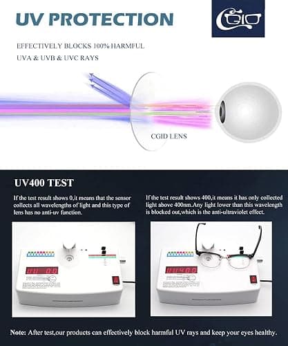 CGID Retro Fake Non-Prescription Glasses Clear Lens UV400 Men Women CN56 | Vintage Horn Rimmed, Adjustable Nose Pads, UV Protection Lenses, Nerd Style, Fashion Eyeglasses thumbnail 3