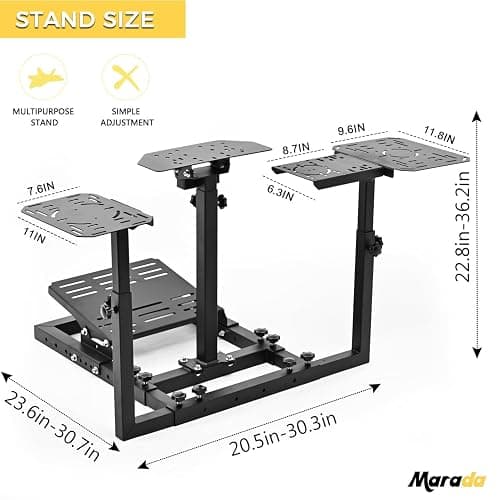 Marada Universal Flight Racing Sim Stand, Three axis adjustable, and hold mouse and keyboard, Fit for Thrustmaster Hotas Warthog/Logitech G29 G920/Honeycomb Alpha Bravo thumbnail 7