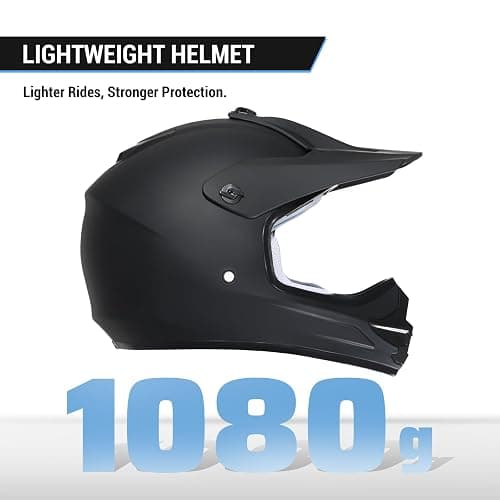 ROOZO Youth Dirt Bike Helmet DOT Certified - Full Face Motorcycle Helmet for Off-Road, ATV, Street Riding, Includes Adjustable Goggles & Protective Gloves thumbnail 4
