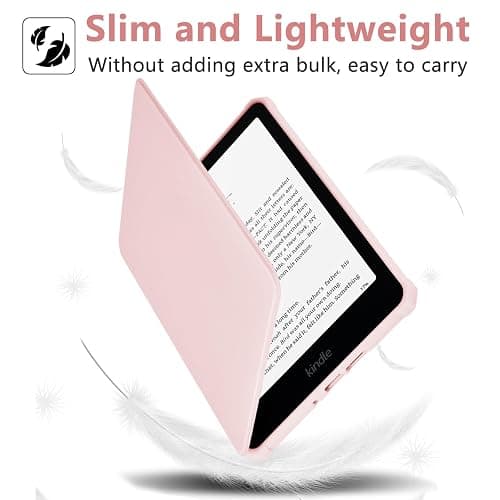KBCASE Case for 7" Kindle Paperwhite (12th Generation - 2024) and Kindle Colorsoft Signature Edition, Slim Smart Cover with Auto Wake/Sleep for Kindle Paperwhite 7 inch (Light Pink) thumbnail 4