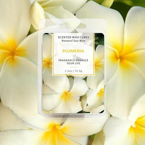 SCENTORINI Wax Melts - Soy Wax Cubes for Summer & Christmas Decor, 4 x 2.5 oz, Grapefruit, Cherry Blossoms, Wild Bluebell, Plumeria thumbnail 2